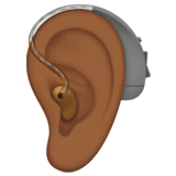 EAR WITH HEARING AID (medium-dark)