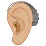 EAR WITH HEARING AID (medium-light)