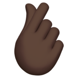 HAND WITH INDEX FINGER AND THUMB CROSSED (dark)