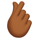 HAND WITH INDEX FINGER AND THUMB CROSSED (medium-dark)