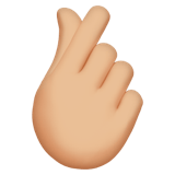 HAND WITH INDEX FINGER AND THUMB CROSSED (medium-light)