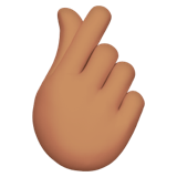 HAND WITH INDEX FINGER AND THUMB CROSSED (medium)