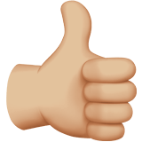 THUMBS UP SIGN (medium-light)