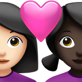 COUPLE WITH HEART: WOMAN, WOMAN (dark)