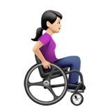 WOMAN IN MANUAL WHEELCHAIR FACING RIGHT (light)