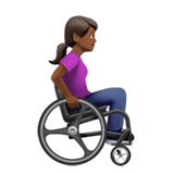 WOMAN IN MANUAL WHEELCHAIR FACING RIGHT (medium-dark)