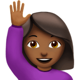 WOMAN RAISING HAND (medium-dark)